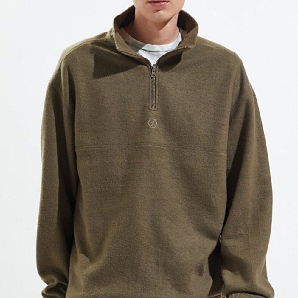 Standard/Cloth (UO) Foundation Fleece Quarter-zip Pullover Green men's Large